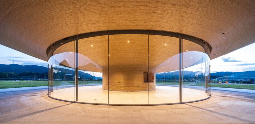 local bamboo shapes kengo kuma's disaster prevention and community facility in mabi, japan